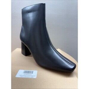 Journee Collection HAYLINN Black Leather Block-Heel Ankle Women’s Boots Size 8